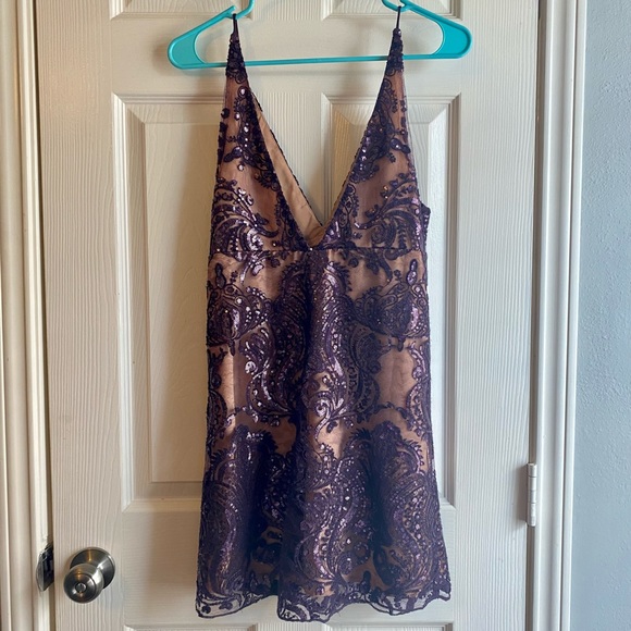 NWT Free People Sequin Purple Dress - Picture 3 of 6